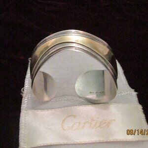 Vintage Cartier Authentic Sterling Silver and 18k Cuff Bracelet Small Wrist
